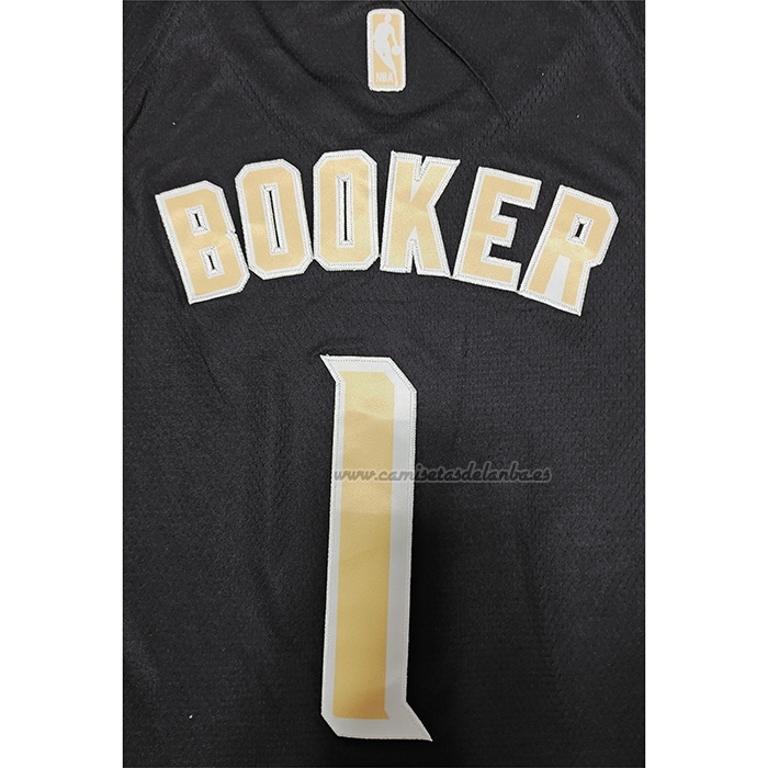 Camiseta Phoenix Suns Devin Booker NO 1 Select Series Oro Negro